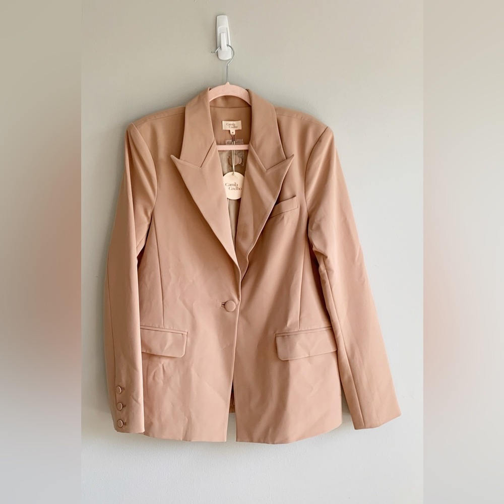 Revolve Camila Coelho Morena Blazer Nude Toffee Medium NWT Oversize Fit - Picture 6 of 11